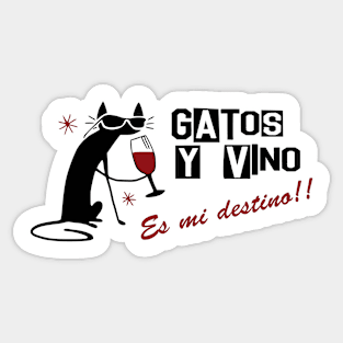 cats and wine, español Sticker